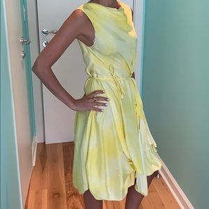 NWOT Thakoon Yellow Draped Silk Midi Dress